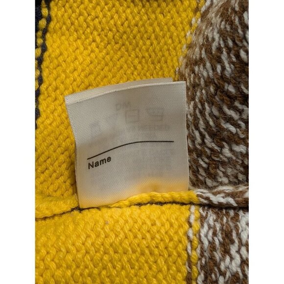 Hanna Andersson Striped Pom-Pom Beanie Hat Colorful Yellow Brown Blue Cotton Lar - Picture 5 of 6